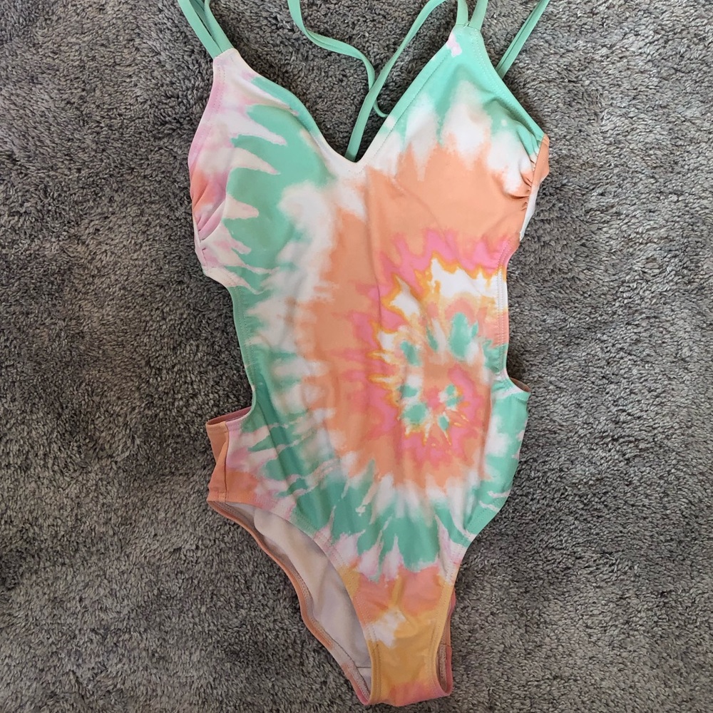 Xhiliartion Pastel Tie Dye One-Piece Swimsuit
